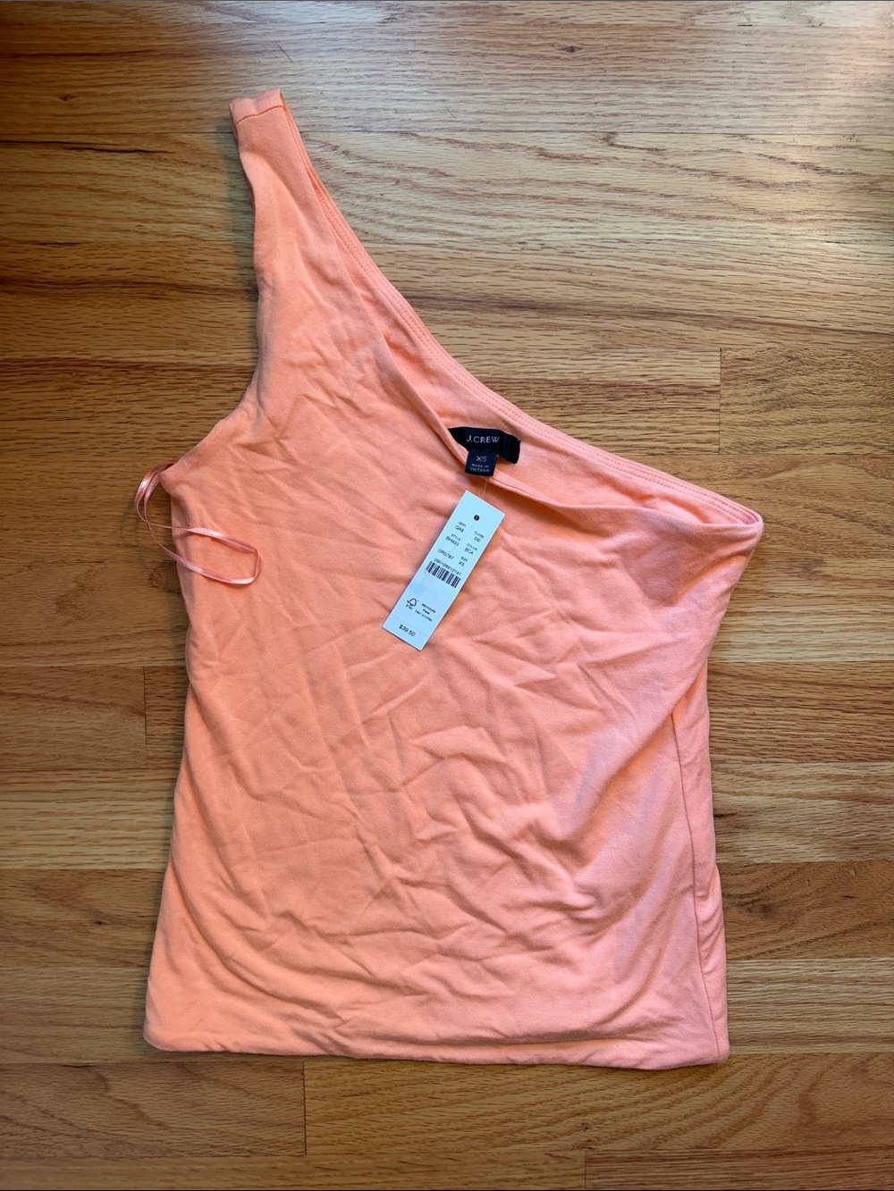 J. Crew One-Shoulder Tank Top in Peach